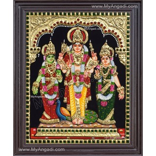 Murugar valli deivanai Tanjore Painting