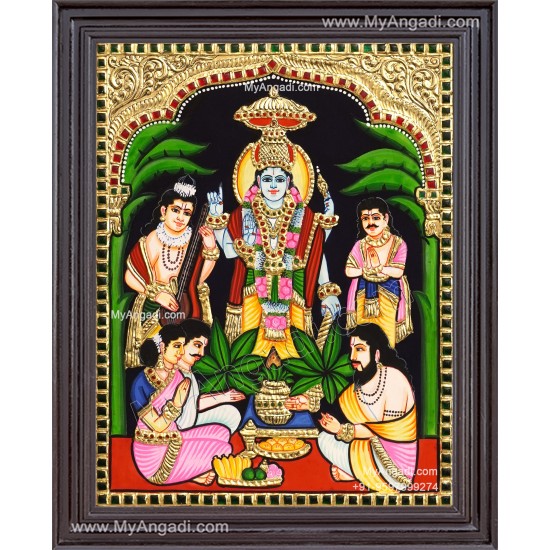 Sathya Narayana Swami Tanjore Painting Sathya Narayana Swami Tanjore Painting
