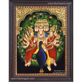 Murugar valli deivanai Tanjore Painting