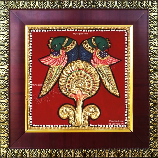 Parrot Tanjore Painting Parrot Tanjore Painting