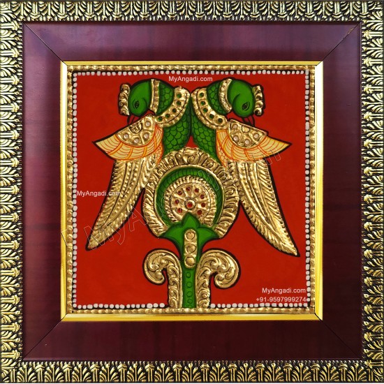 Parrot Tanjore Painting