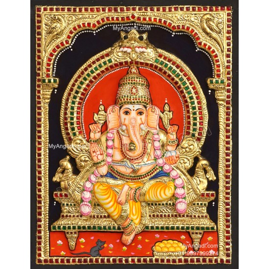 Ganesha 3D Tanjore Painting Ganesha 3D Tanjore Painting