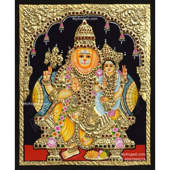 Narasimha Lakshmi Tanjore Painting