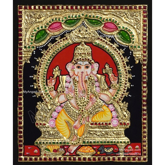 5 Set Ganesha Murugan Balaji Lakshmi Saraswathi Tanjore painting