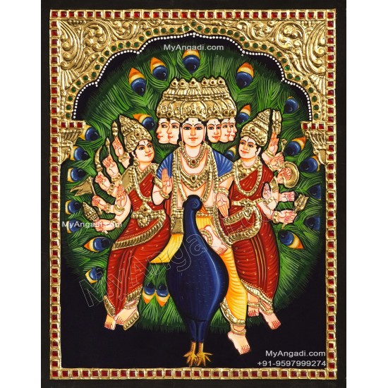 Murugar valli deivanai Tanjore Painting