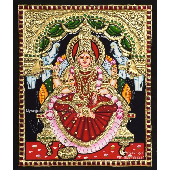 Gaja Lakshmi Tanjore Painting