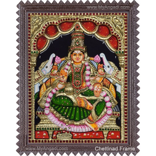 Gajalakshmi 3D Tanjore Painting Gajalakshmi 3D Tanjore Painting