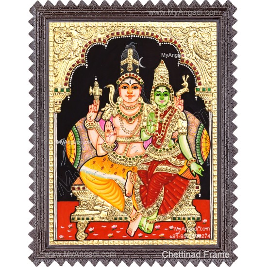Shiva Parvathi Tanjore Painting