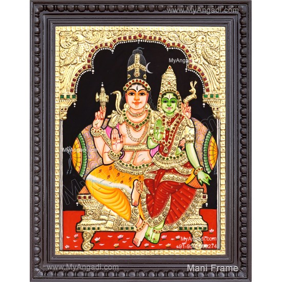 Shiva Parvathi Tanjore Painting