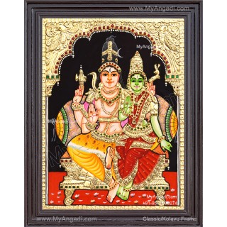 Shiva Parvathi Tanjore Painting