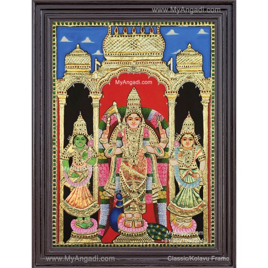 Murugar valli deivanai Tanjore Painting Murugar valli deivanai Tanjore Painting
