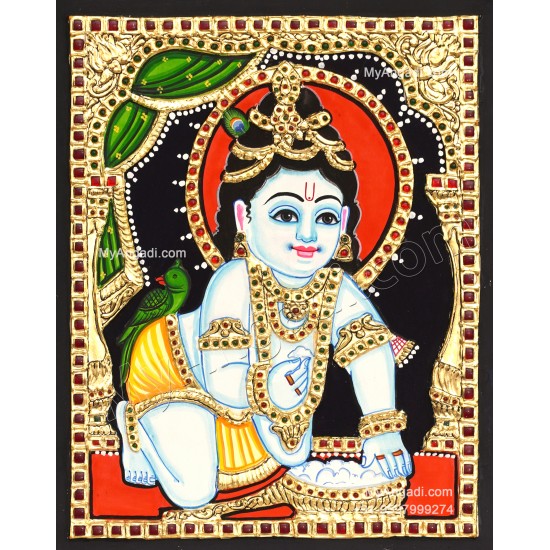 Butter Krishna Tanjore Painting