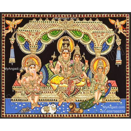Shiva Family Tanjore Paintings