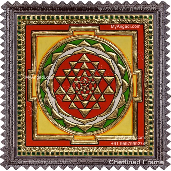 Sri Chakram Tanjore Painting