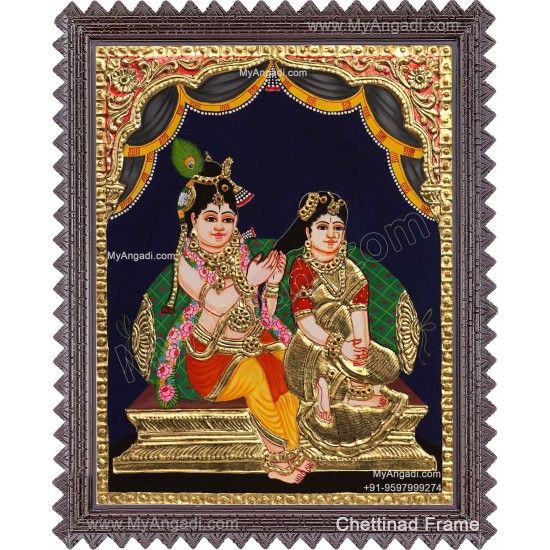 Jada Krishna Tanjore Painting Jada Krishna Tanjore Painting