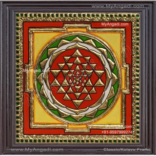 Sri Chakram Tanjore Painting