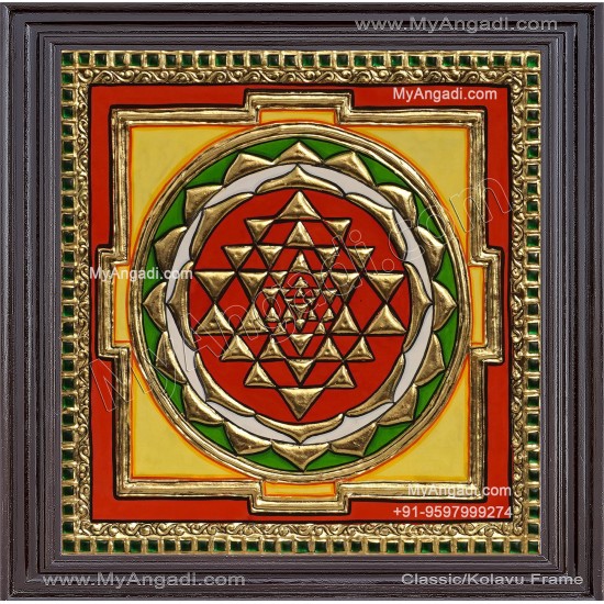 Sri Chakram Tanjore Painting
