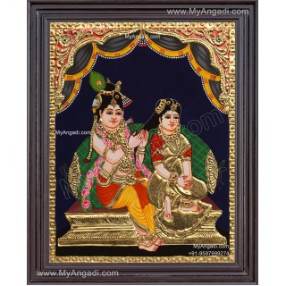 Jada Krishna Tanjore Painting