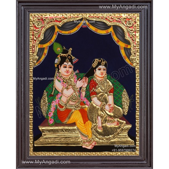 Jada Krishna Tanjore Painting Jada Krishna Tanjore Painting