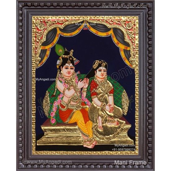 Jada Krishna Tanjore Painting Jada Krishna Tanjore Painting
