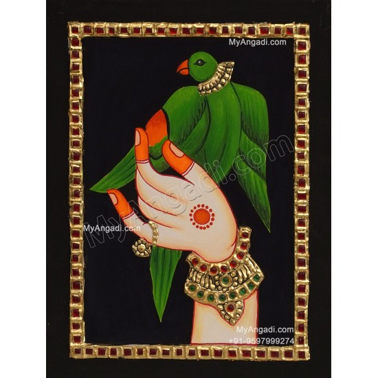 Parrot Tanjore Painting