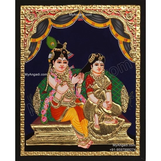 Jada Krishna Tanjore Painting Jada Krishna Tanjore Painting