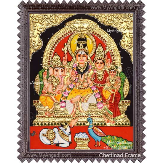 Shivan Family Tanjore Painting