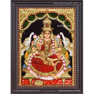 3D Gaja Lakshmi Tanjore Painting