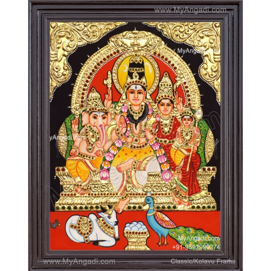 Shivan Family Tanjore Painting