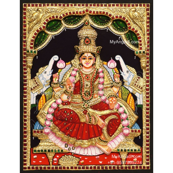 3D Gaja Lakshmi Tanjore Painting