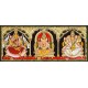 3 Panel  Lakshmi Ganesha Saraswathi Tanjore Painting