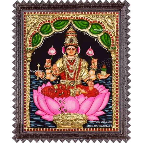 3D Lakshmi Devi Tanjore Painting