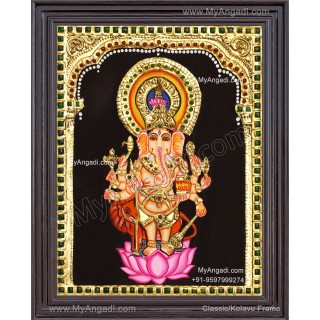 Kan Drishti Ganapathi Tanjore Painting