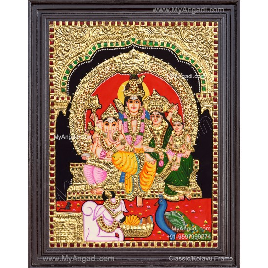 Shivan Family Tanjore Painting