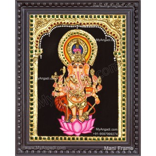 Kan Drishti Ganapathi Tanjore Painting