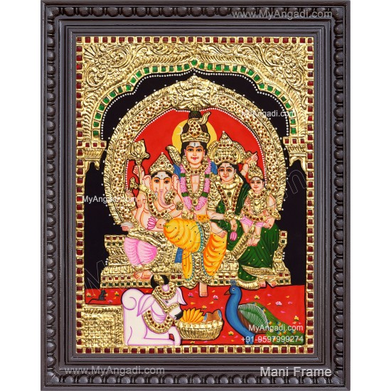 Shivan Family Tanjore Painting