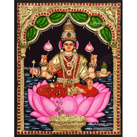3D Lakshmi Devi Tanjore Painting