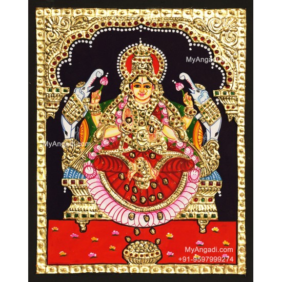 Gajalakshmi Tanjore Painting