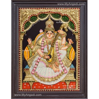 Saraswathi 3D Tanjore Painting