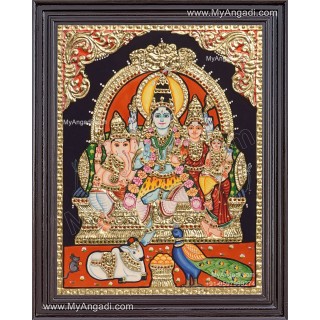 Shiva Family Tanjore Painting