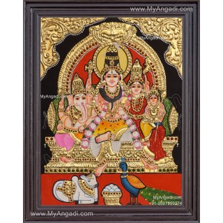 Shiva Family Tanjore Painting