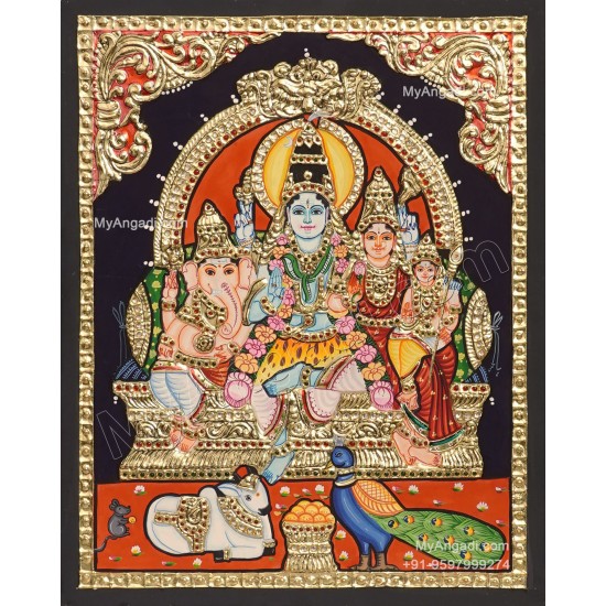 Shiva Family Tanjore Painting