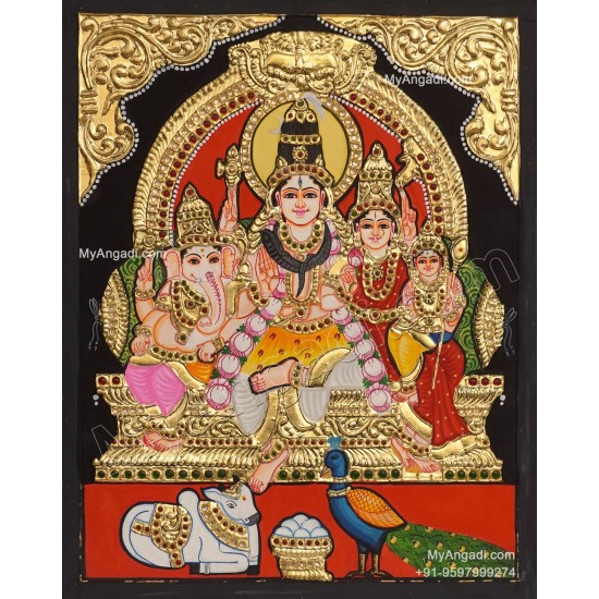 Shiva Family Tanjore Painting