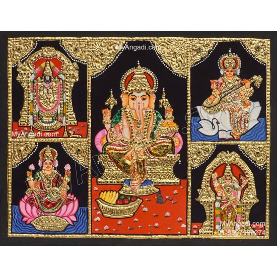 5 Panel  Tanjore Painting