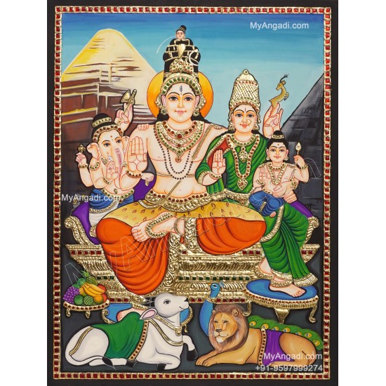 Shiva Family Tanjore Painting