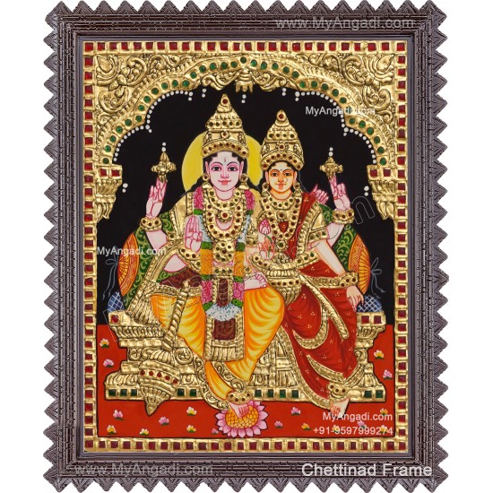 Vishnu Lakshmi Tanjore Painting