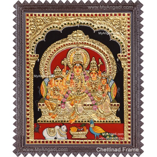 Shiva Family Tanjore Painting Shiva Family Tanjore Painting