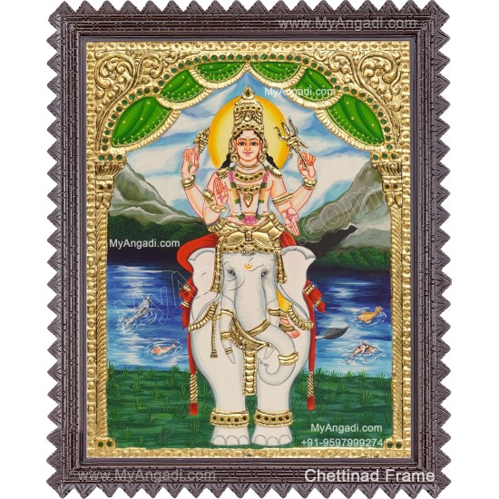 Indran Iravatham Tanjore Painting Indran Iravatham Tanjore Painting