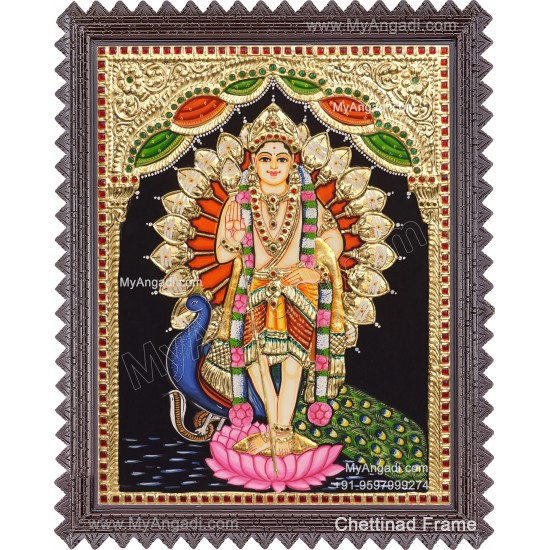 Peacock Murugar Tanjore Painting