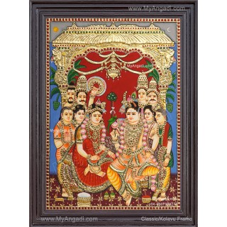 Krishna Rukmani Kalyanam Tanjore Painting